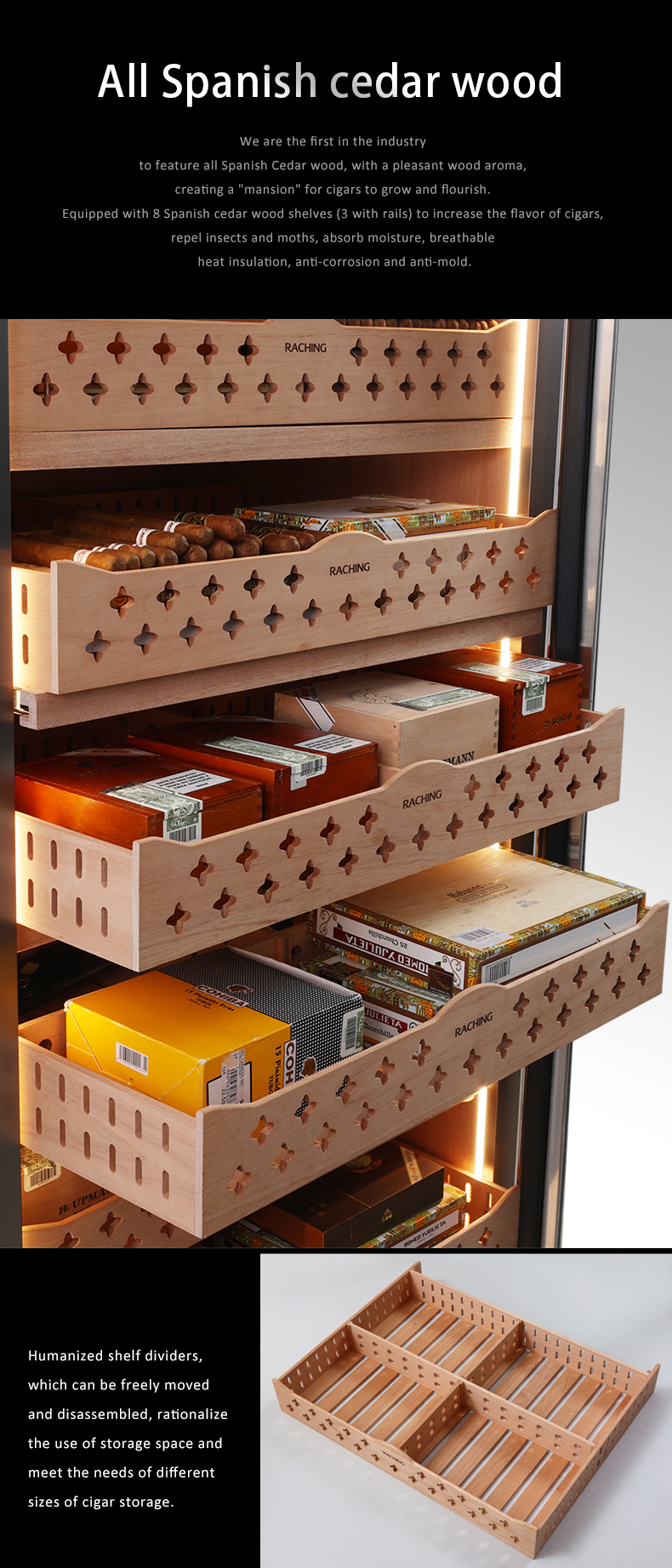 Raching Stainless Steel Series CT48A Humidor