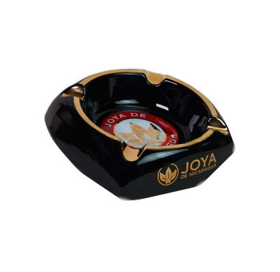 Joya de Nicaragua Ceramic Round Black/Gold Ashtray