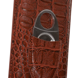 THE GENTLEMEN CLUB COLLECTION -Catania- Crocodile Leather Case Includes Cutter